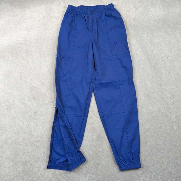 Vintage Jammin Pants Mens Small Blue Nylon Tracksuit Y2K Ankle Zip Relaxed Fit — photo 2